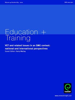 cover image of Education + Training, Volume 44, Issue 8 & 9